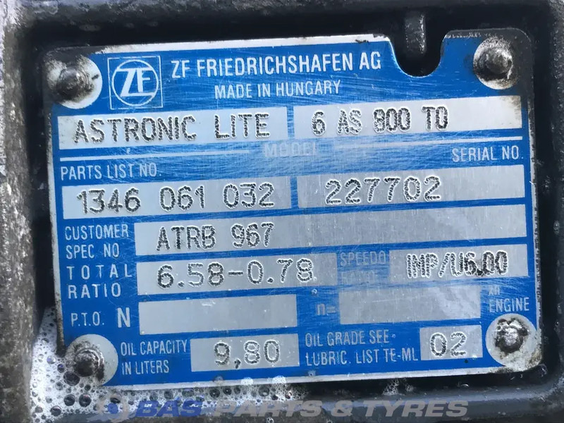 DAF LF Euro 6 DAF 6AS800 TO AS Tronic Lite Versnellingsbak 6AS800 TO - Коробка передач для Грузовиков: фото 5 DAF LF Euro 6 DAF 6AS800 TO AS Tronic Lite Versnellingsbak 6AS800 TO - Коробка передач для Грузовиков: фото 5