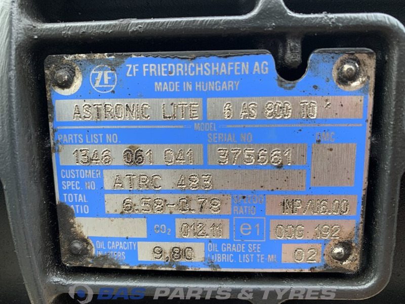 DAF LF Euro 6 DAF 6AS800 TO AS Tronic Lite Versnellingsbak 6AS800 TO - Коробка передач для Грузовиков: фото 5 DAF LF Euro 6 DAF 6AS800 TO AS Tronic Lite Versnellingsbak 6AS800 TO - Коробка передач для Грузовиков: фото 5