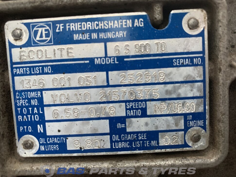 ZF FL Euro 6 Volvo ATO8006 I-Sync Versnellingsbak G0995 - Коробка передач для Грузовиков: фото 5 ZF FL Euro 6 Volvo ATO8006 I-Sync Versnellingsbak G0995 - Коробка передач для Грузовиков: фото 5
