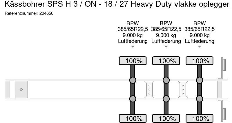 Новый Полуприцеп бортовой/ Платформа Kässbohrer SPS H 3 / ON - 18 / 27 Heavy Duty vlakke oplegger: фото 19