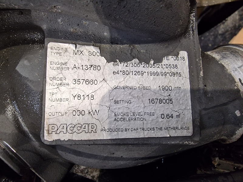 DAF MX300S2 XF105 EUR4 Engine (Truck) - Двигатель для Грузовиков: фото 2 DAF MX300S2 XF105 EUR4 Engine (Truck) - Двигатель для Грузовиков: фото 2