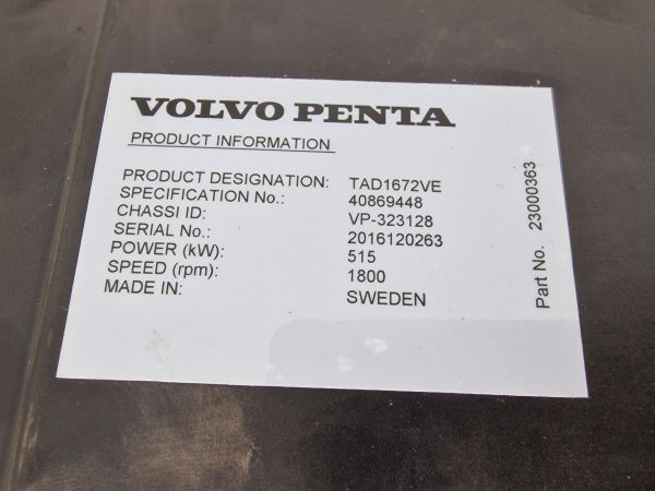 Volvo TAD1672VE Engine (Industrial) New - Двигатель для Промышленного оборудования: фото 4 Volvo TAD1672VE Engine (Industrial) New - Двигатель для Промышленного оборудования: фото 4
