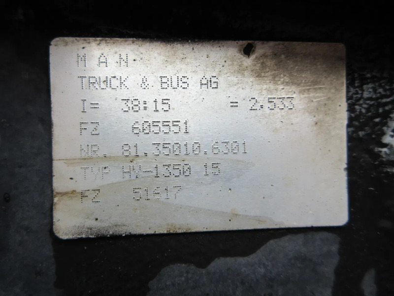 Задняя ось для Грузовиков MAN 81.35003-7722 // 81.35010-6301 RATIO 1=2.53 HY 1350 ACHTER AS MAN 18.420 EURO 6: фото 11