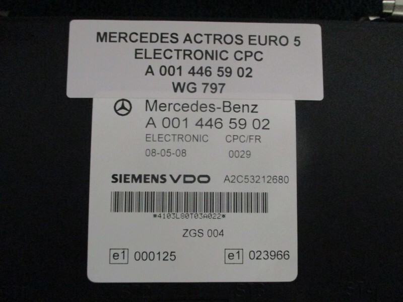 Mercedes-Benz ACTROS A 001 446 59 02 ELECTRONIK CPC EURO 5 - Электрическая система для Грузовиков: фото 2 Mercedes-Benz ACTROS A 001 446 59 02 ELECTRONIK CPC EURO 5 - Электрическая система для Грузовиков: фото 2