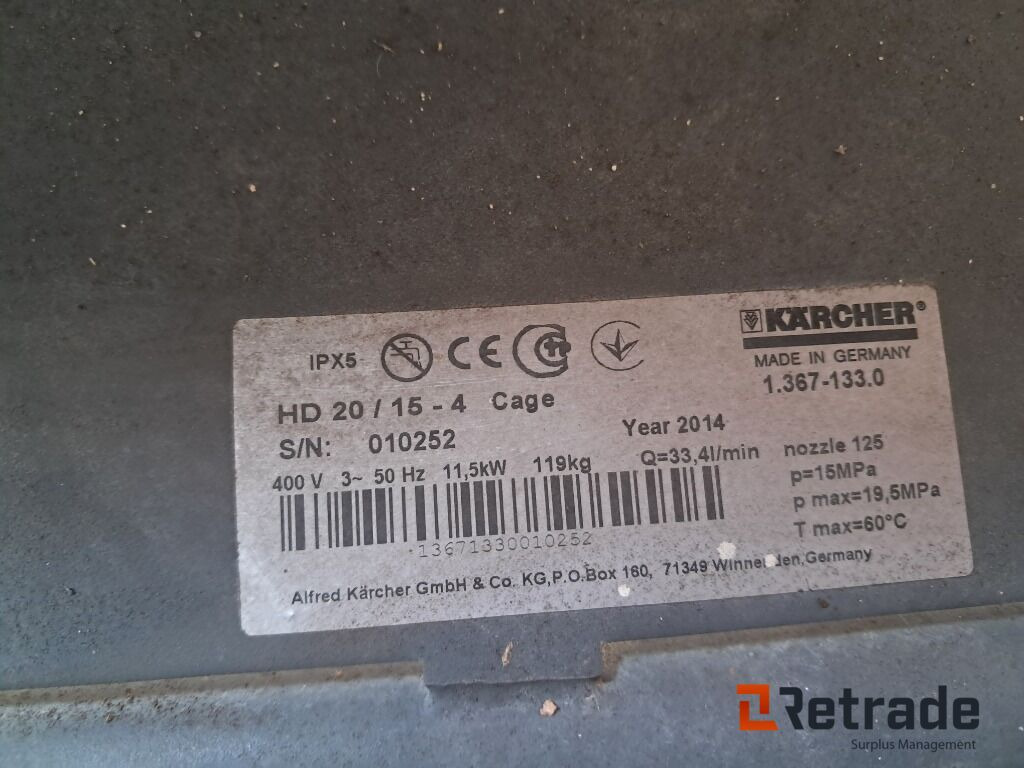 Мойка высокого давления Højtrykrenser Kärcher Professional HD 20/15-4: фото 8 Мойка высокого давления Højtrykrenser Kärcher Professional HD 20/15-4: фото 8