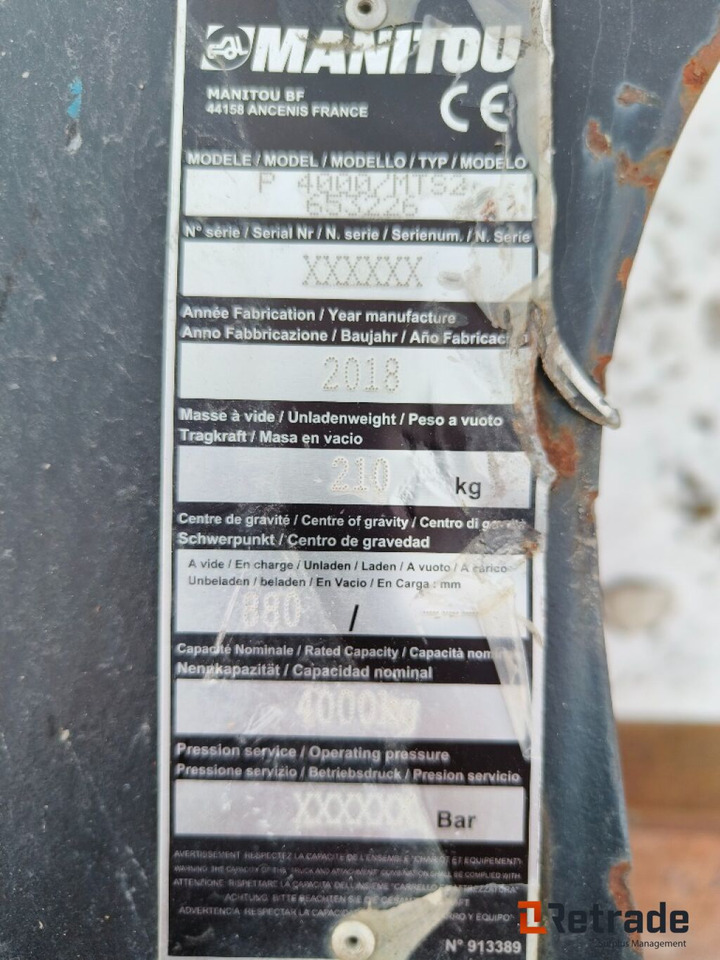 Manitou P4000, Jib/kranarm for teleskoptruck - Навесное оборудование для Строительной техники: фото 5 Manitou P4000, Jib/kranarm for teleskoptruck - Навесное оборудование для Строительной техники: фото 5