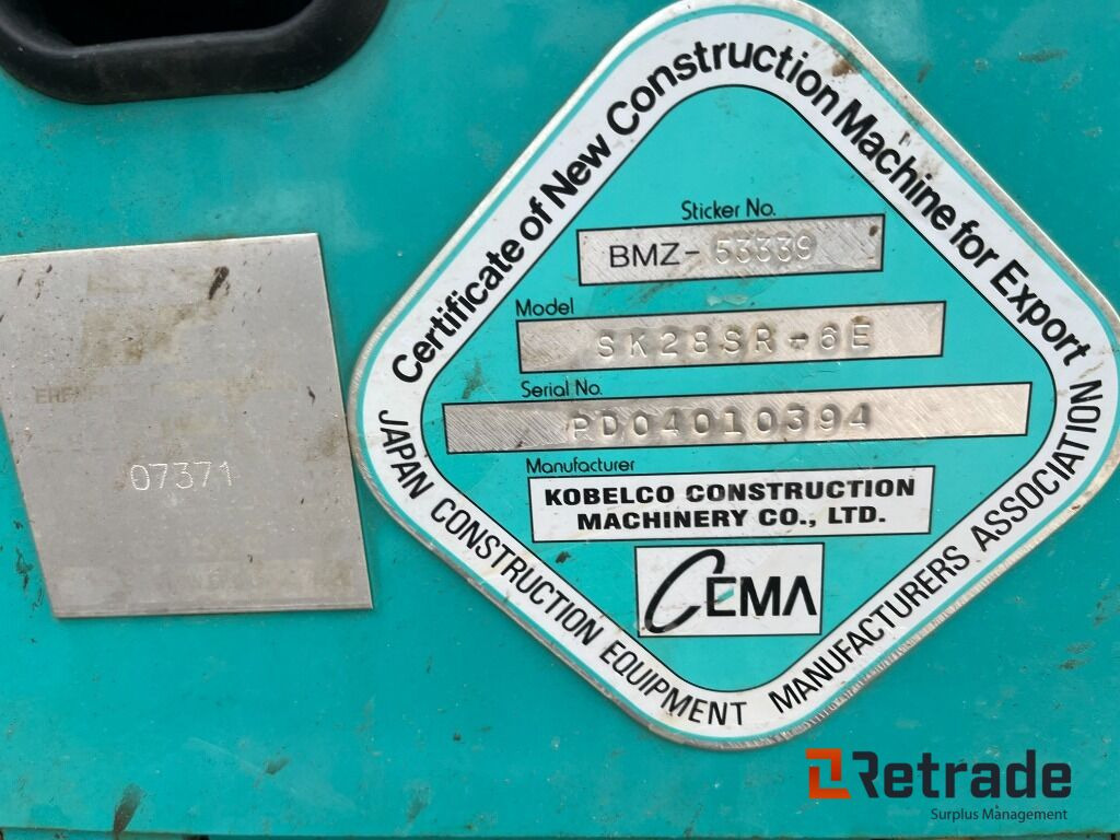 Строительная техника Minigraver KOBELCO SK 28SR- 6 E: фото 39