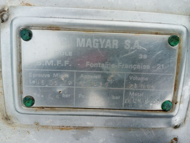 Полуприцеп-цистерна для транспортировки пищевых продуктов Magyar Food Tank 23000L: фото 16