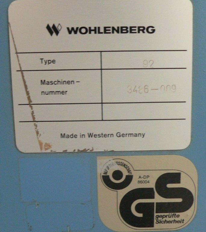 High-speed cutter Wohlenberg WP 92 SPM - Бумагорезательная машина: фото 2 High-speed cutter Wohlenberg WP 92 SPM - Бумагорезательная машина: фото 2