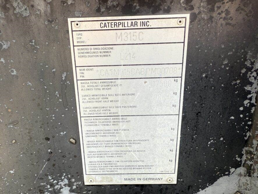 Колёсный экскаватор CAT M315C AC: фото 8