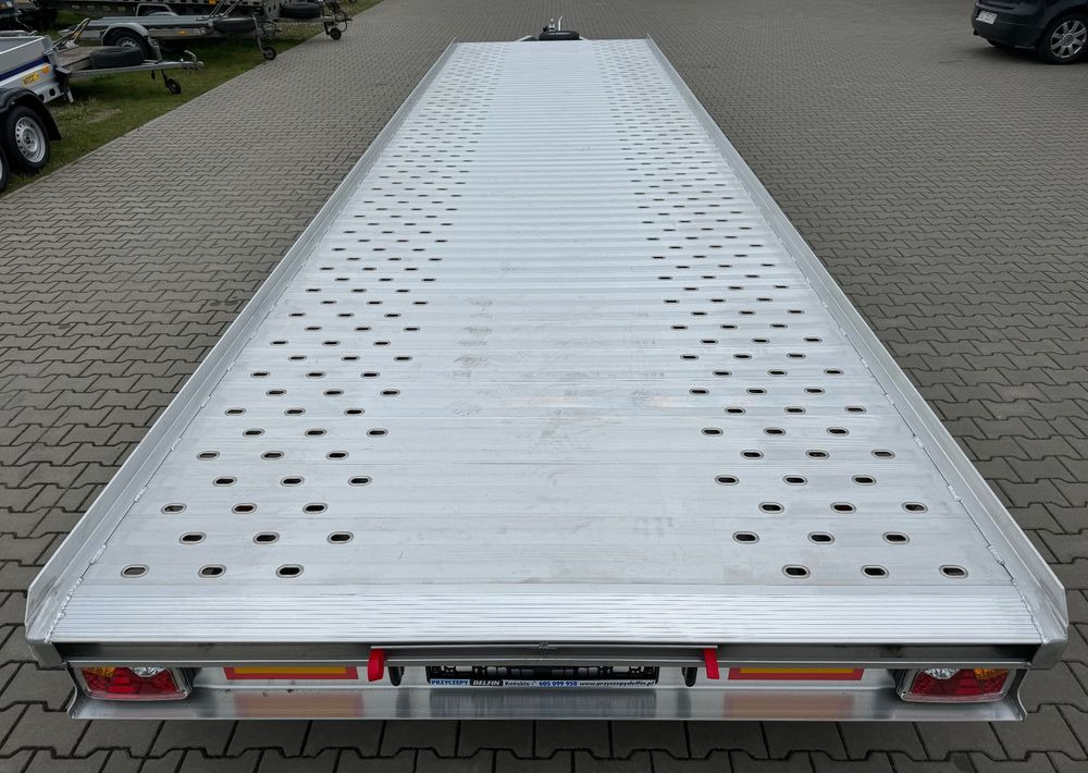 Новый Прицеп-автовоз GROMEX Gromex laweta aluminiowa | 850x210cm | DMC 3500kg | platforma na 2 auta | 3 osie AL-KO | OŚWIETLENIE LED: фото 18