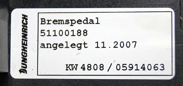 Jungheinrich 51100188 | Rem pedaal Brake pedal sn. 05914063 - Электрическая система для Погрузочно-разгрузочной техники: фото 4 Jungheinrich 51100188 | Rem pedaal Brake pedal sn. 05914063 - Электрическая система для Погрузочно-разгрузочной техники: фото 4