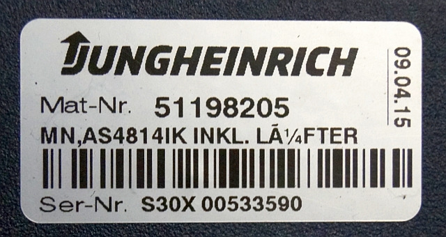 Jungheinrich 51159321 | Rij/hef regeling drive/lifting controller AS4814Ik Index - Блок управления для Погрузочно-разгрузочной техники: фото 5 Jungheinrich 51159321 | Rij/hef regeling drive/lifting controller AS4814Ik Index - Блок управления для Погрузочно-разгрузочной техники: фото 5