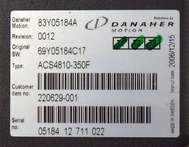 Toyota/BT 220629-001 | Danaher motion AC Superdrive motor controller 83Y05184A A - Блок управления для Погрузочно-разгрузочной техники: фото 2 Toyota/BT 220629-001 | Danaher motion AC Superdrive motor controller 83Y05184A A - Блок управления для Погрузочно-разгрузочной техники: фото 2