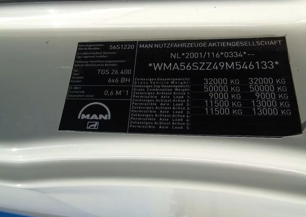 MAN TGS 26.400 6x6 – Wywrotka 3-stronna Meiller + Żuraw HIAB 166 E3 HIPRO – 429.222 km – Euro 4 - Самосвал, Автоманипулятор: фото 5 MAN TGS 26.400 6x6 – Wywrotka 3-stronna Meiller + Żuraw HIAB 166 E3 HIPRO – 429.222 km – Euro 4 - Самосвал, Автоманипулятор: фото 5