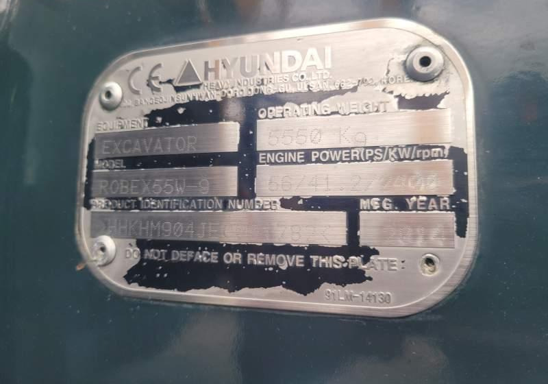 Колёсный экскаватор Hyundai ROBEX 55W-9 EXCAVATOR / SPROWADZONY Z FRANCJI: фото 15