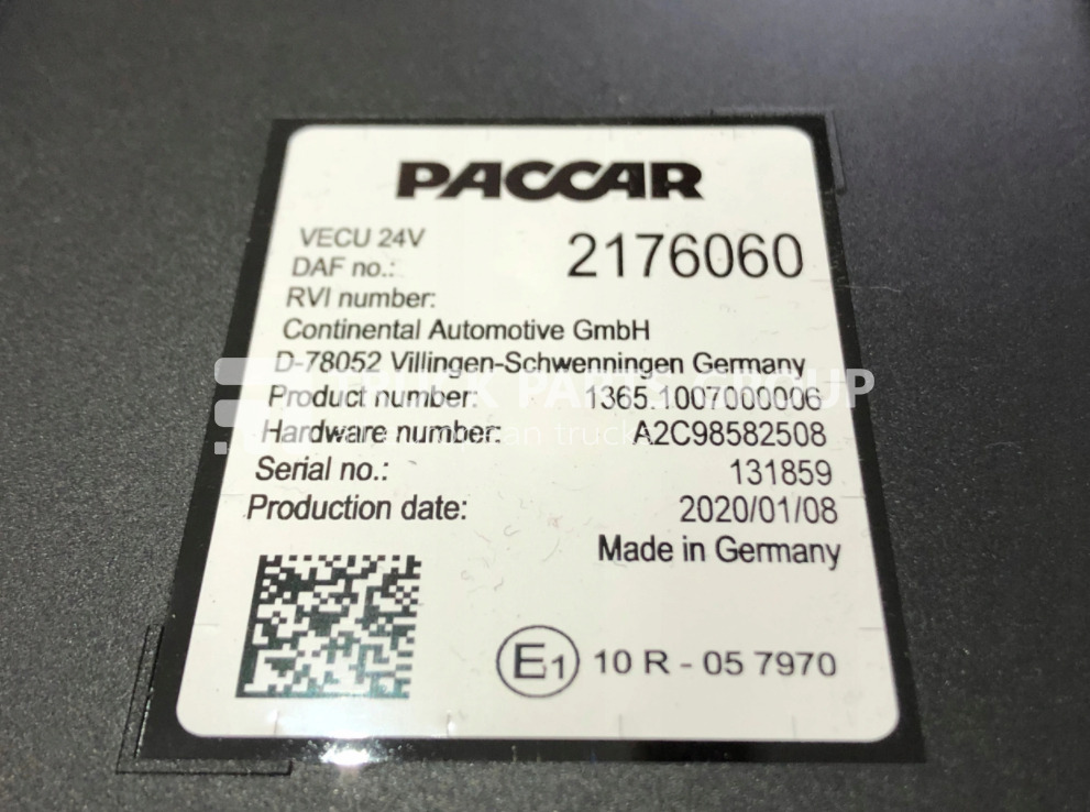 DAF XF, CF, 106, EURO6, EURO 6 emission VECU control unit, ECU, EDC, 2176060, 2034161, A2C98582508, 131859 by Paccar - Блок управления для Грузовиков: фото 1 DAF XF, CF, 106, EURO6, EURO 6 emission VECU control unit, ECU, EDC, 2176060, 2034161, A2C98582508, 131859 by Paccar - Блок управления для Грузовиков: фото 1