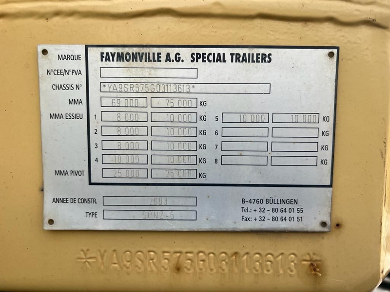 Полуприцеп бортовой/ Платформа Faymonville SPNZ - 5 Ballast trailer: фото 10 Полуприцеп бортовой/ Платформа Faymonville SPNZ - 5 Ballast trailer: фото 10