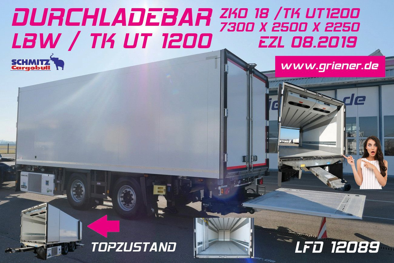 Schmitz Cargobull ZKO 18 /TK UT1200 /DURCHLADEBAR /LBW /7,30 - Прицеп-рефрижератор: фото 1 Schmitz Cargobull ZKO 18 /TK UT1200 /DURCHLADEBAR /LBW /7,30 - Прицеп-рефрижератор: фото 1