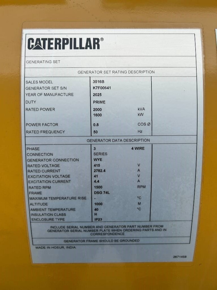 Новый Электрогенератор CAT 3516B - 2.250 kVA Generator - DPX-25084: фото 6 Новый Электрогенератор CAT 3516B - 2.250 kVA Generator - DPX-25084: фото 6