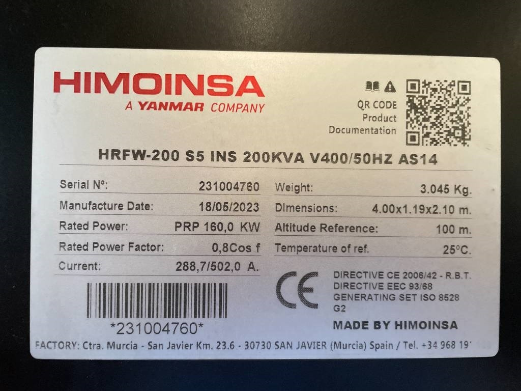 Himoinsa HRFW-200S5 - 200 kVA Stage V - DPX-12636  в лизинг Himoinsa HRFW-200S5 - 200 kVA Stage V - DPX-12636: фото 6