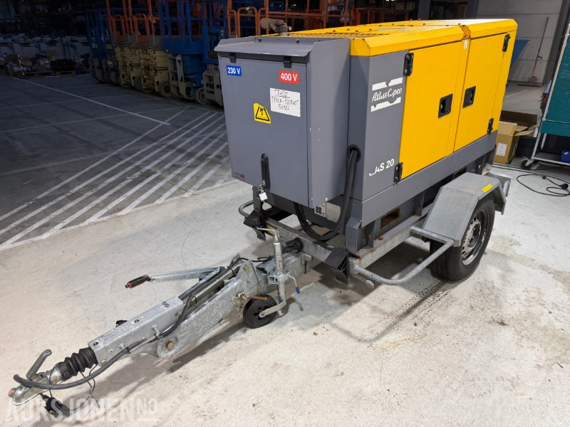 2014 Atlas Copco QAS 20 TR tilhengermontert aggregat - 20 KVA / 16 kW - Строительное оборудование: фото 1 2014 Atlas Copco QAS 20 TR tilhengermontert aggregat - 20 KVA / 16 kW - Строительное оборудование: фото 1