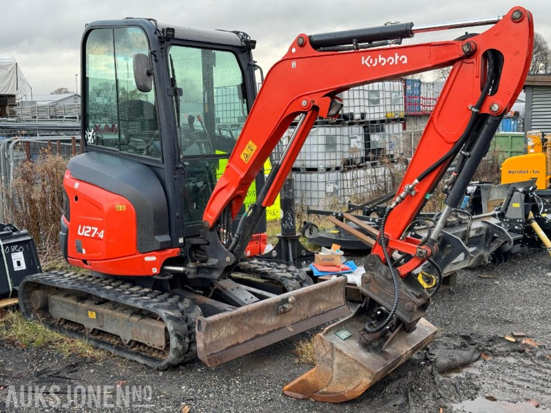 2015 Kubota U27-4 minigraver med skuffe / 1611 timer - Мини-экскаватор: фото 3 2015 Kubota U27-4 minigraver med skuffe / 1611 timer - Мини-экскаватор: фото 3