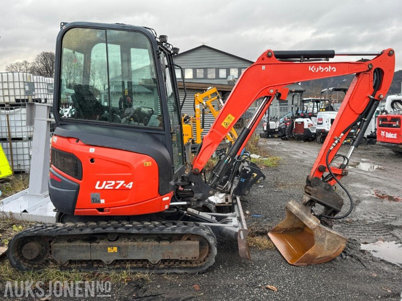 2015 Kubota U27-4 minigraver med skuffe / 1611 timer - Мини-экскаватор: фото 4 2015 Kubota U27-4 minigraver med skuffe / 1611 timer - Мини-экскаватор: фото 4