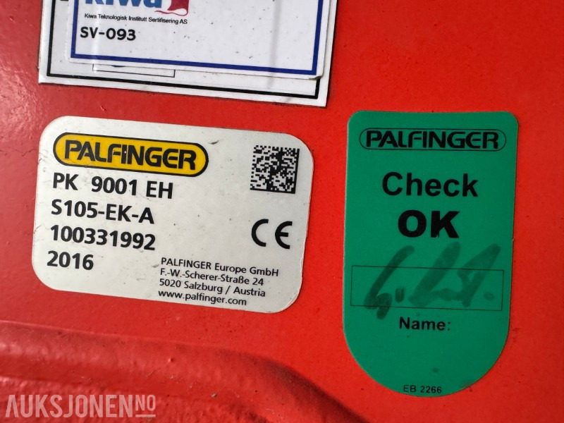 2016 Palfinger PK9001 EH kollikran med 10-70 konsoll. 4 hydrauliske utskyt. - Автоманипулятор: фото 5 2016 Palfinger PK9001 EH kollikran med 10-70 konsoll. 4 hydrauliske utskyt. - Автоманипулятор: фото 5
