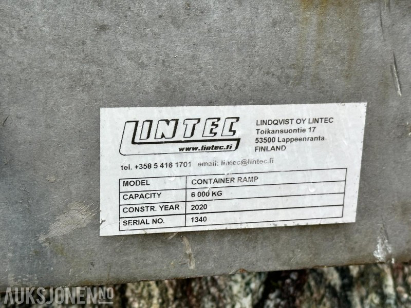 2020 Lintec container-rampe, kap 6000 kg - Строительное оборудование: фото 5 2020 Lintec container-rampe, kap 6000 kg - Строительное оборудование: фото 5