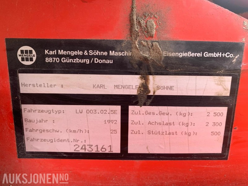 1992 MENGELE LW190 T LESSEVOGN - Сельскохозяйственная техника: фото 5 1992 MENGELE LW190 T LESSEVOGN - Сельскохозяйственная техника: фото 5