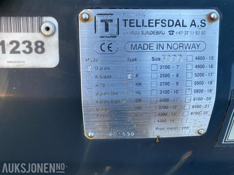 Tellefsdal D-polg - Отвал для снега: фото 3 Tellefsdal D-polg - Отвал для снега: фото 3