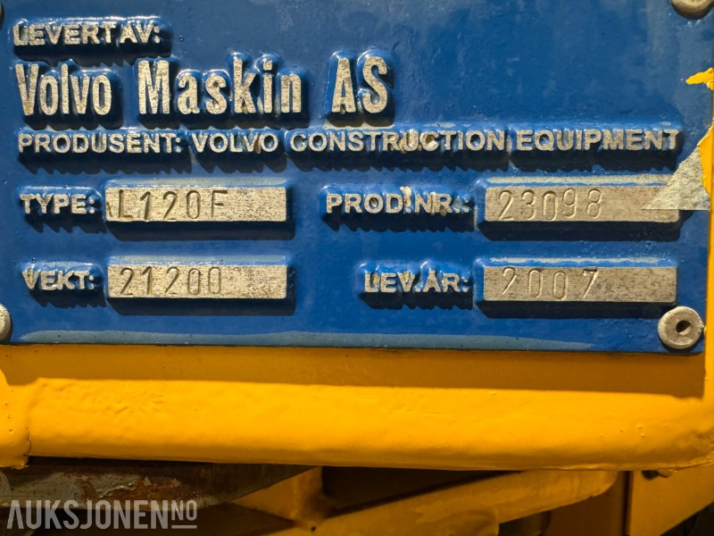Колёсный погрузчик VOLVO L120F HJULLASTER MED SKUFFE, SENTRALSMØRING OG 2 SETT HJUL: фото 19