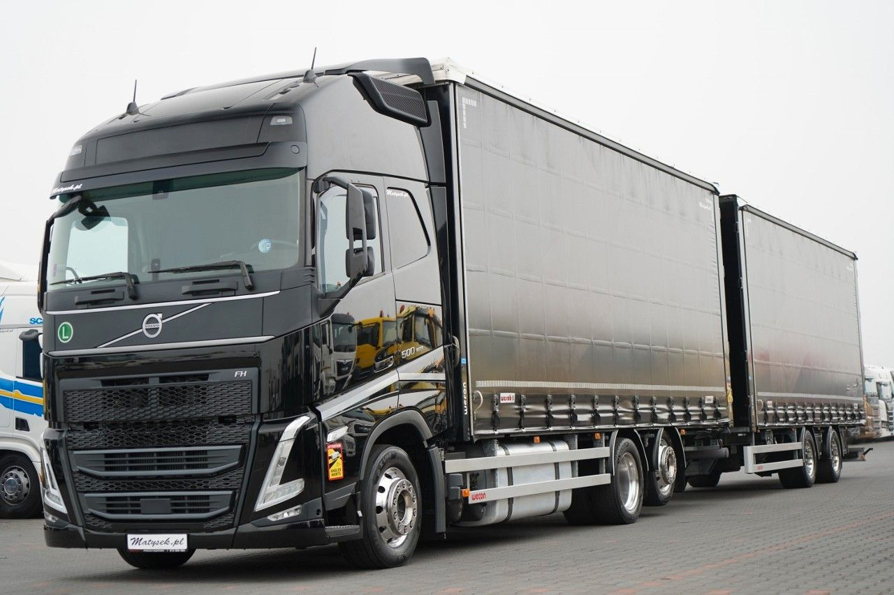 Volvo FH 500 /XXL / ZESTAW TANDEM PRZEJAZDOWY 120 M3 / - Тентованный грузовик, Тентованный прицеп: фото 1 Volvo FH 500 /XXL / ZESTAW TANDEM PRZEJAZDOWY 120 M3 / - Тентованный грузовик, Тентованный прицеп: фото 1