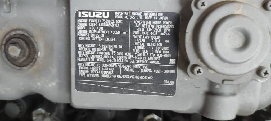 Isuzu CC-4JG1 - Двигатель для Строительной техники: фото 2 Isuzu CC-4JG1 - Двигатель для Строительной техники: фото 2