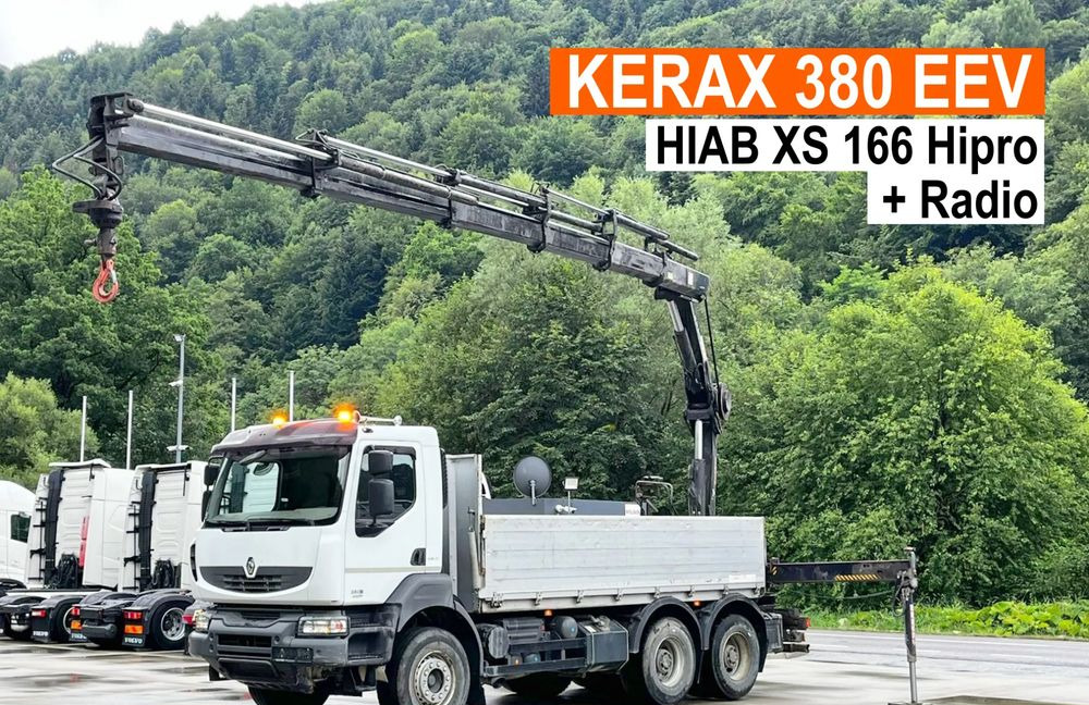 Renault Kerax 380 EEV // Skrzynia Burtowa // HIAB XS166 Hipro + Radio // Zwolnice // // - Грузовик бортовой/ Платформа, Автоманипулятор: фото 1 Renault Kerax 380 EEV // Skrzynia Burtowa // HIAB XS166 Hipro + Radio // Zwolnice // // - Грузовик бортовой/ Платформа, Автоманипулятор: фото 1