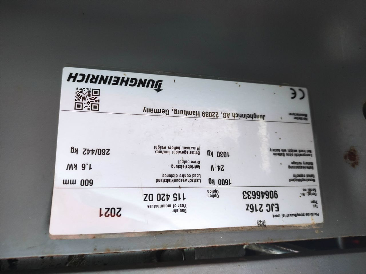 Jungheinrich EJC 216 Z - Штабелер: фото 5 Jungheinrich EJC 216 Z - Штабелер: фото 5