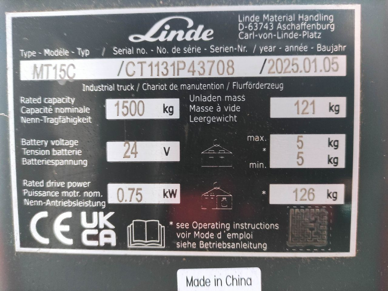 Linde MT15C - Тележка: фото 5 Linde MT15C - Тележка: фото 5
