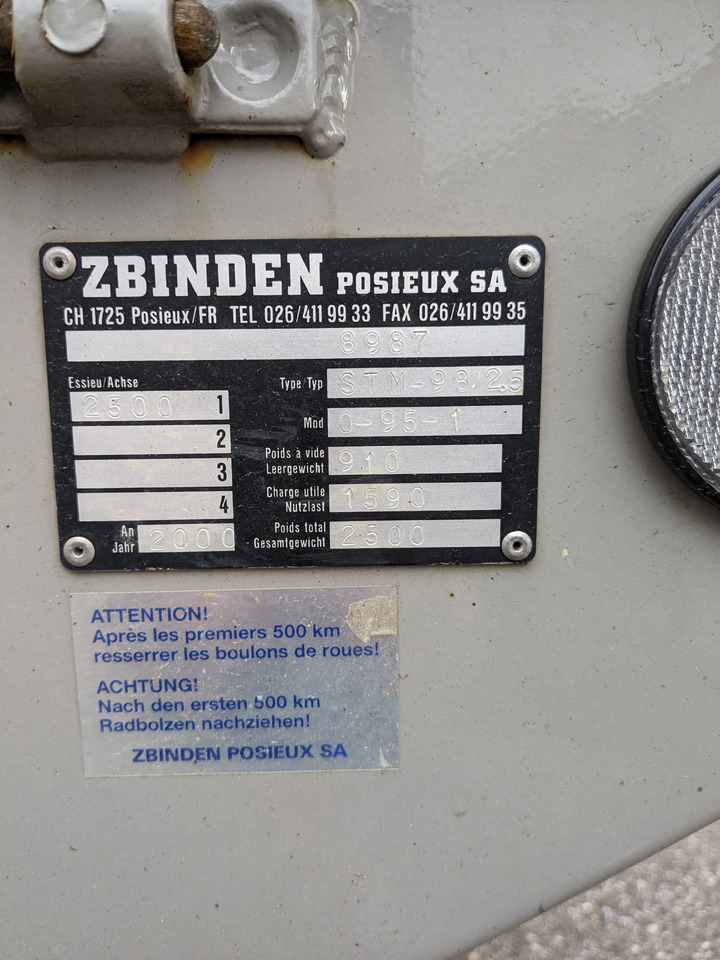 Zbinden - Прицеп бортовой/ Платформа: фото 5 Zbinden - Прицеп бортовой/ Платформа: фото 5