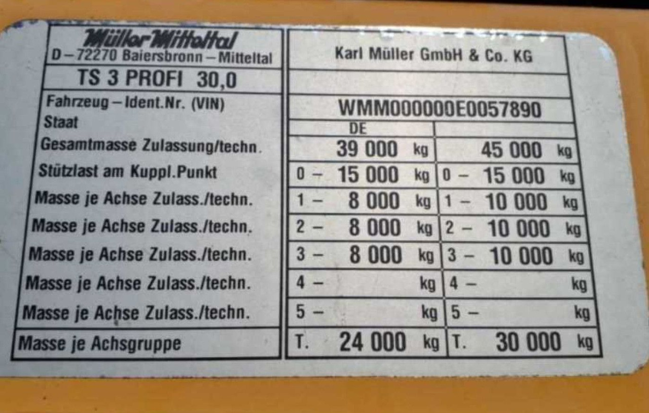 Низкорамный полуприцеп Müller-Mitteltal TS3 PROFI 30.0: фото 7
