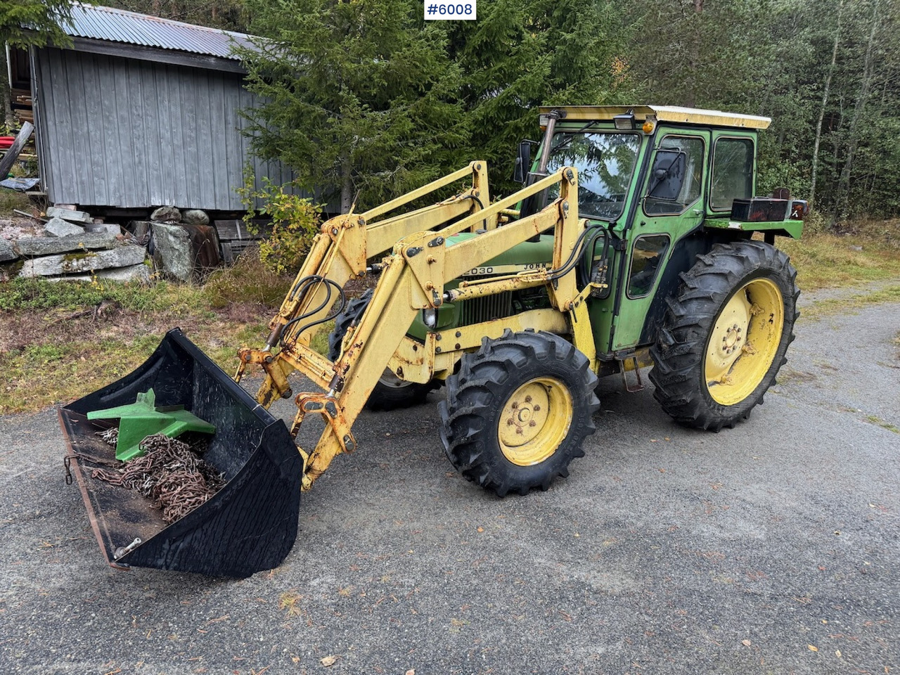 1977 John Deere 2030 w/ front loader, bucket and chains. - Трактор: фото 2 1977 John Deere 2030 w/ front loader, bucket and chains. - Трактор: фото 2