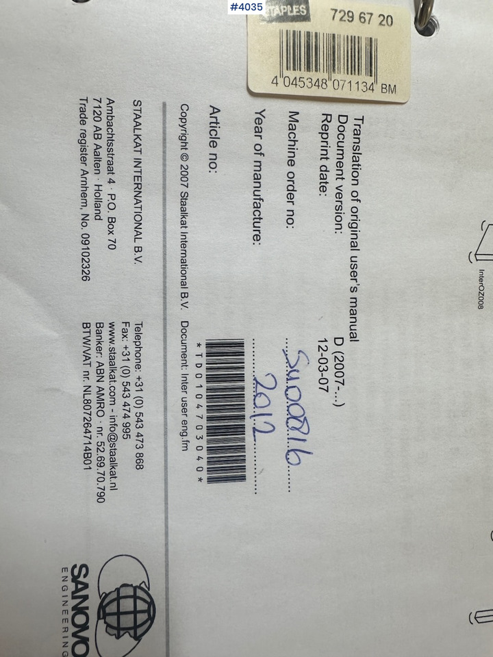 Инвентарь для животноводства Sanovo Staalkat Inter compacta egg sorting machine: фото 19 Инвентарь для животноводства Sanovo Staalkat Inter compacta egg sorting machine: фото 19