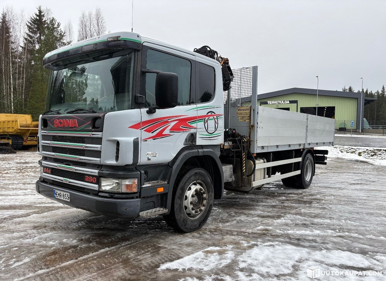 Scania G94 260 hp, 4x2, with HIAB crane and aluminium-sided flatbed, 2001, Kurikka - Грузовик бортовой/ Платформа, Автоманипулятор: фото 1 Scania G94 260 hp, 4x2, with HIAB crane and aluminium-sided flatbed, 2001, Kurikka - Грузовик бортовой/ Платформа, Автоманипулятор: фото 1