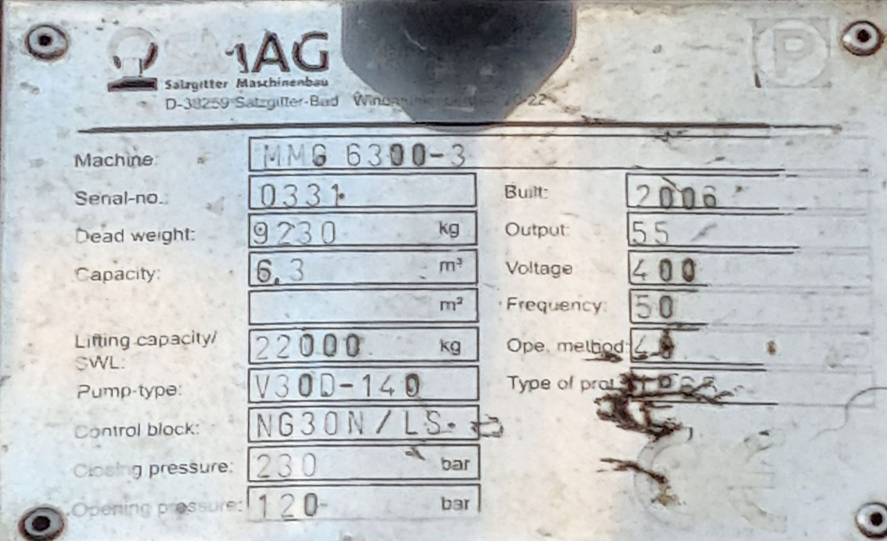 Peiner SMAG MMG 6300-3-S - Грейфер для Портовой техники: фото 5 Peiner SMAG MMG 6300-3-S - Грейфер для Портовой техники: фото 5