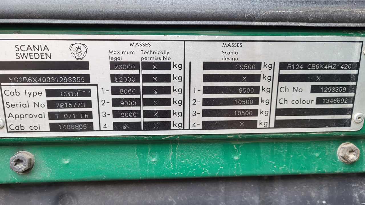 Грузовик-шасси SCANIA R124 420 6X4: фото 16 Грузовик-шасси SCANIA R124 420 6X4: фото 16