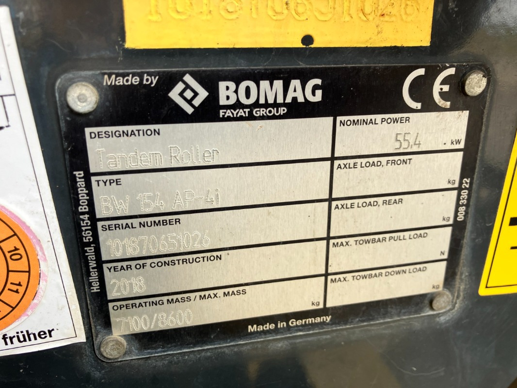 BOMAG DE BW 154 AP-4i Stage IIIb/Tier 4f - Каток: фото 2 BOMAG DE BW 154 AP-4i Stage IIIb/Tier 4f - Каток: фото 2