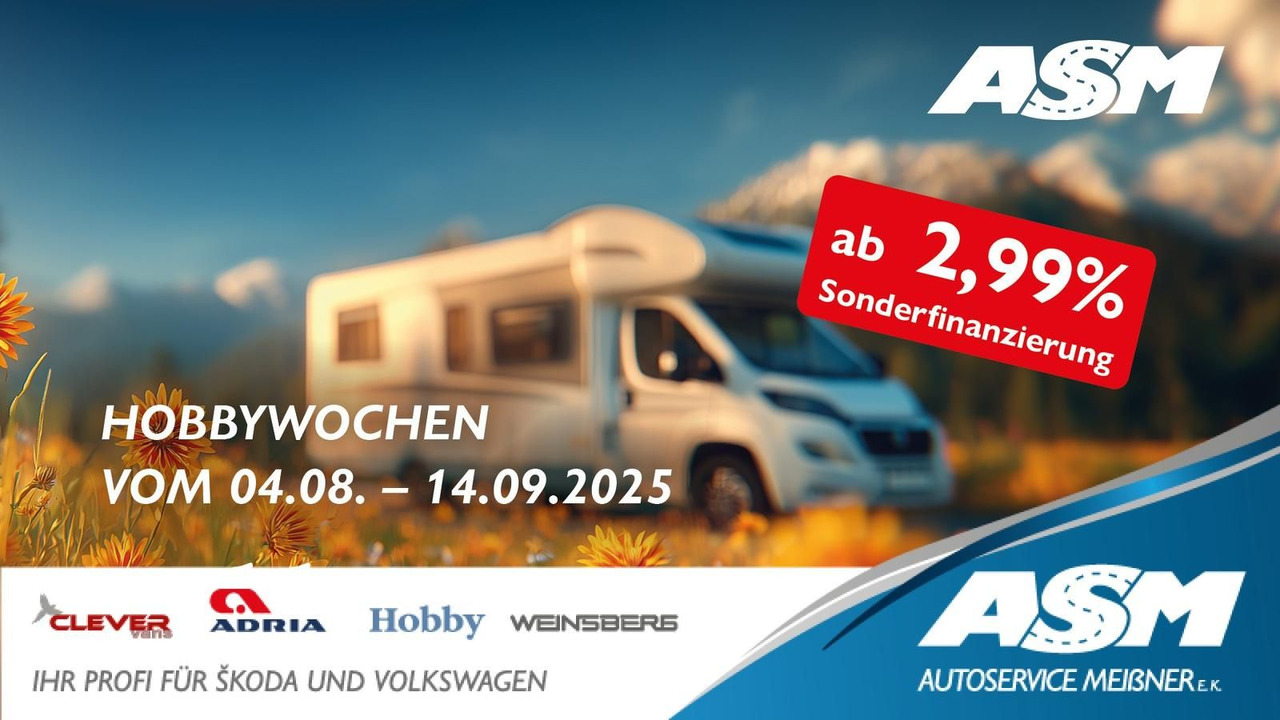 Hobby Optima T65 HFL ONTOUR *165PS*DACHKLIMA*MARKISE* - Полуинтегрированный автодом: фото 1 Hobby Optima T65 HFL ONTOUR *165PS*DACHKLIMA*MARKISE* - Полуинтегрированный автодом: фото 1