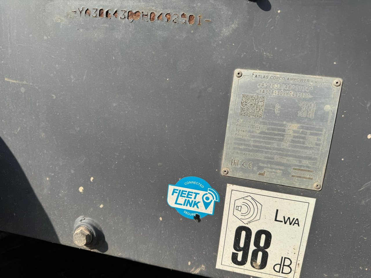 Воздушный компрессор ATLAS COPCO XAS68: фото 6