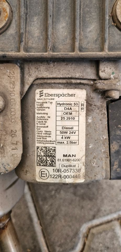 MAN TG3 TGX OGRZEWANIE POSTOJOWE EBERSPÄCHER HUDRONIC S3 81.61901-6200 - Отопление/ Вентиляция для Грузовиков: фото 2 MAN TG3 TGX OGRZEWANIE POSTOJOWE EBERSPÄCHER HUDRONIC S3 81.61901-6200 - Отопление/ Вентиляция для Грузовиков: фото 2