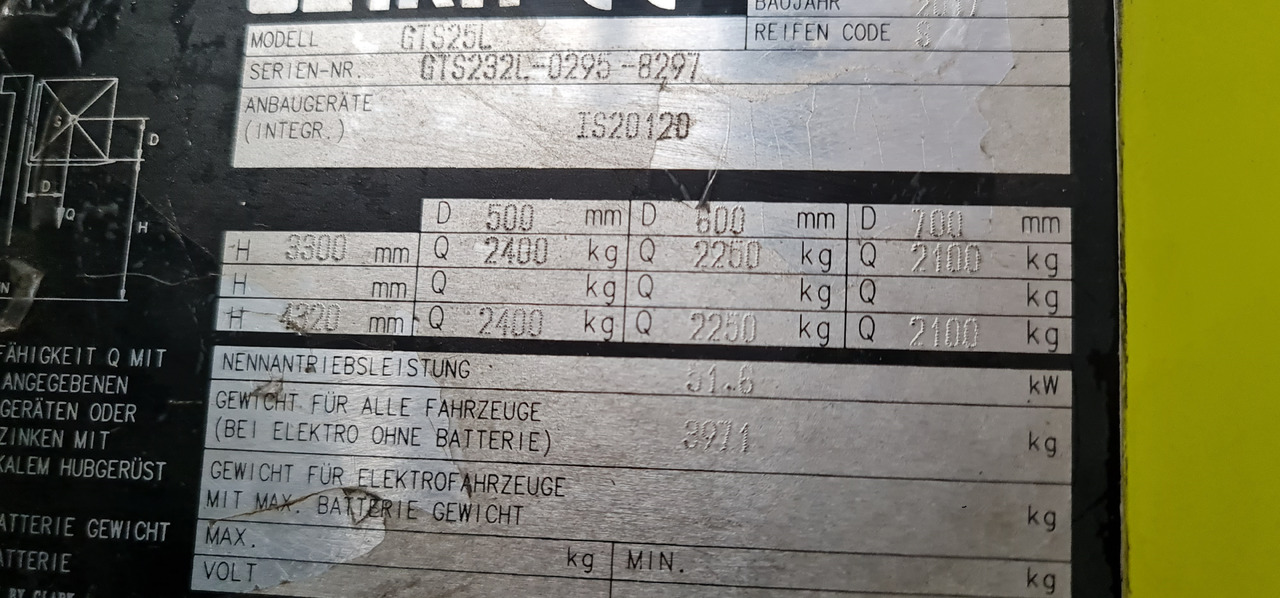 CLARK GTX 25L - Газовый погрузчик: фото 4 CLARK GTX 25L - Газовый погрузчик: фото 4